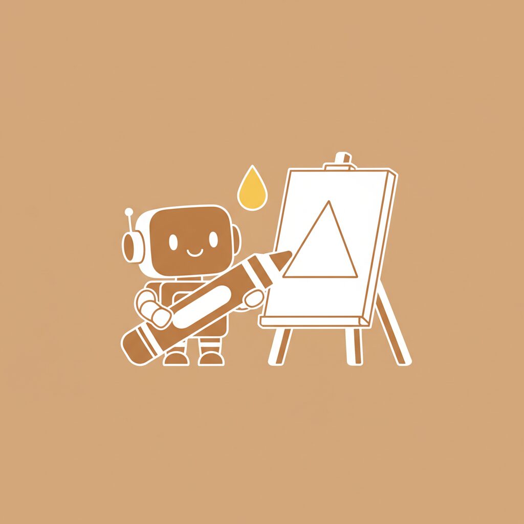 Anak menggunakan aplikasi AI untuk kreativitas seni