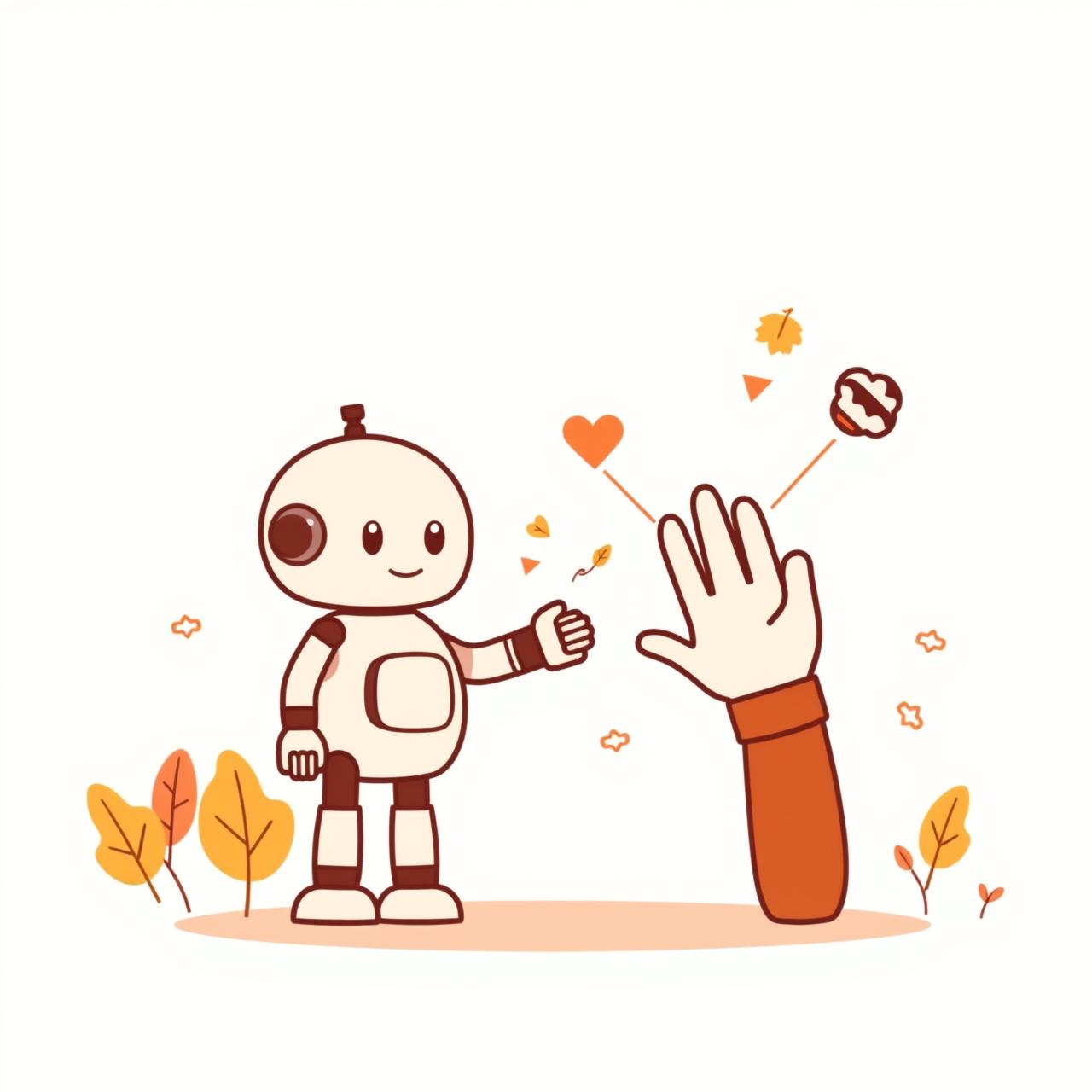 Enfant courant vers l'école avec silhouette IA en arrière-plan, collaboration futuriste