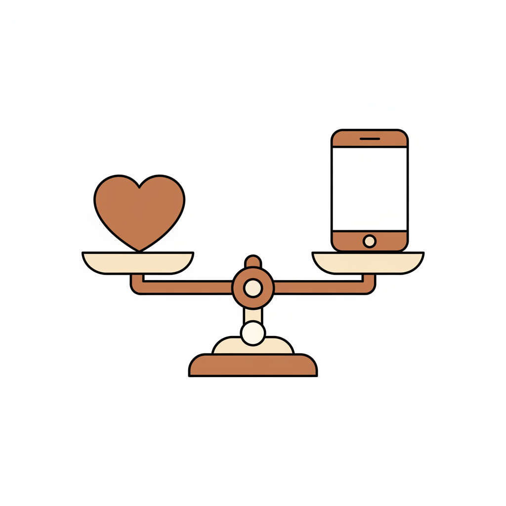 Gia đình cân bằng thời gian công nghệ và trò chuyện trực tiếp trong phòng khách