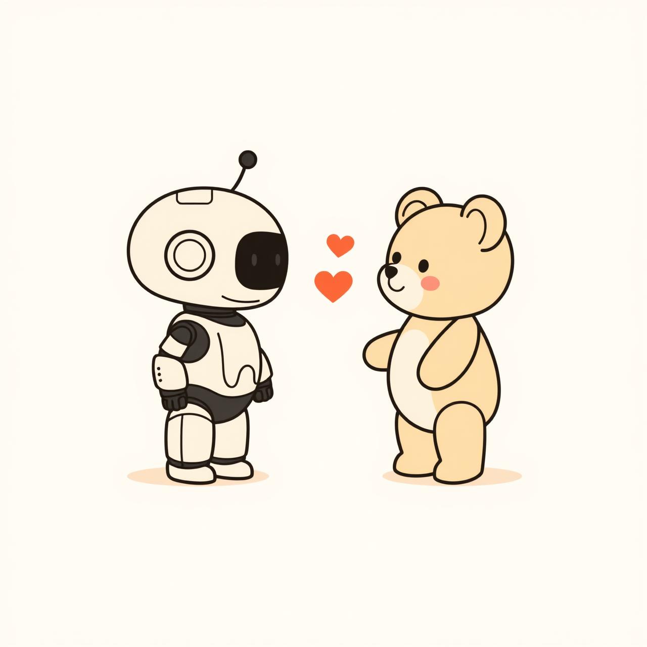 子どもが図書館でロボットと交流する様子