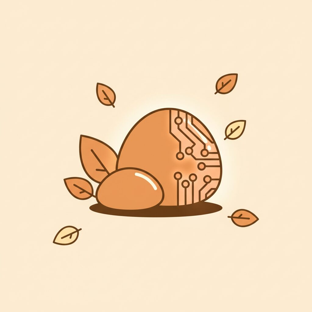 曇り空の公園で遊ぶ親子の後ろ姿