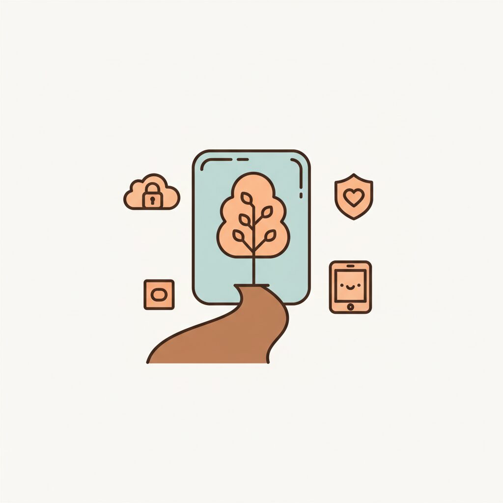 Enfant regardant l'avenir avec confiance dans un environnement numérique sûr