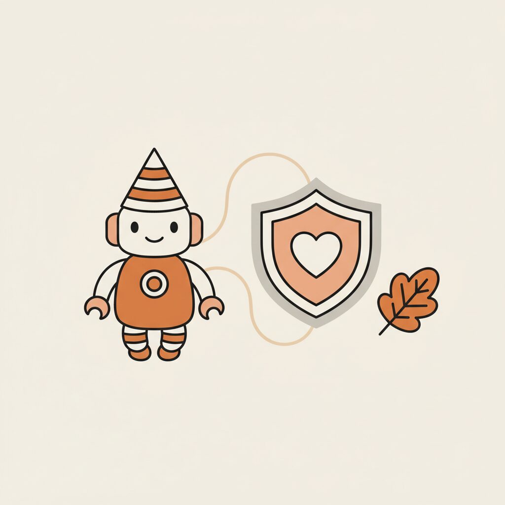 Ilustrasi keamanan digital anak