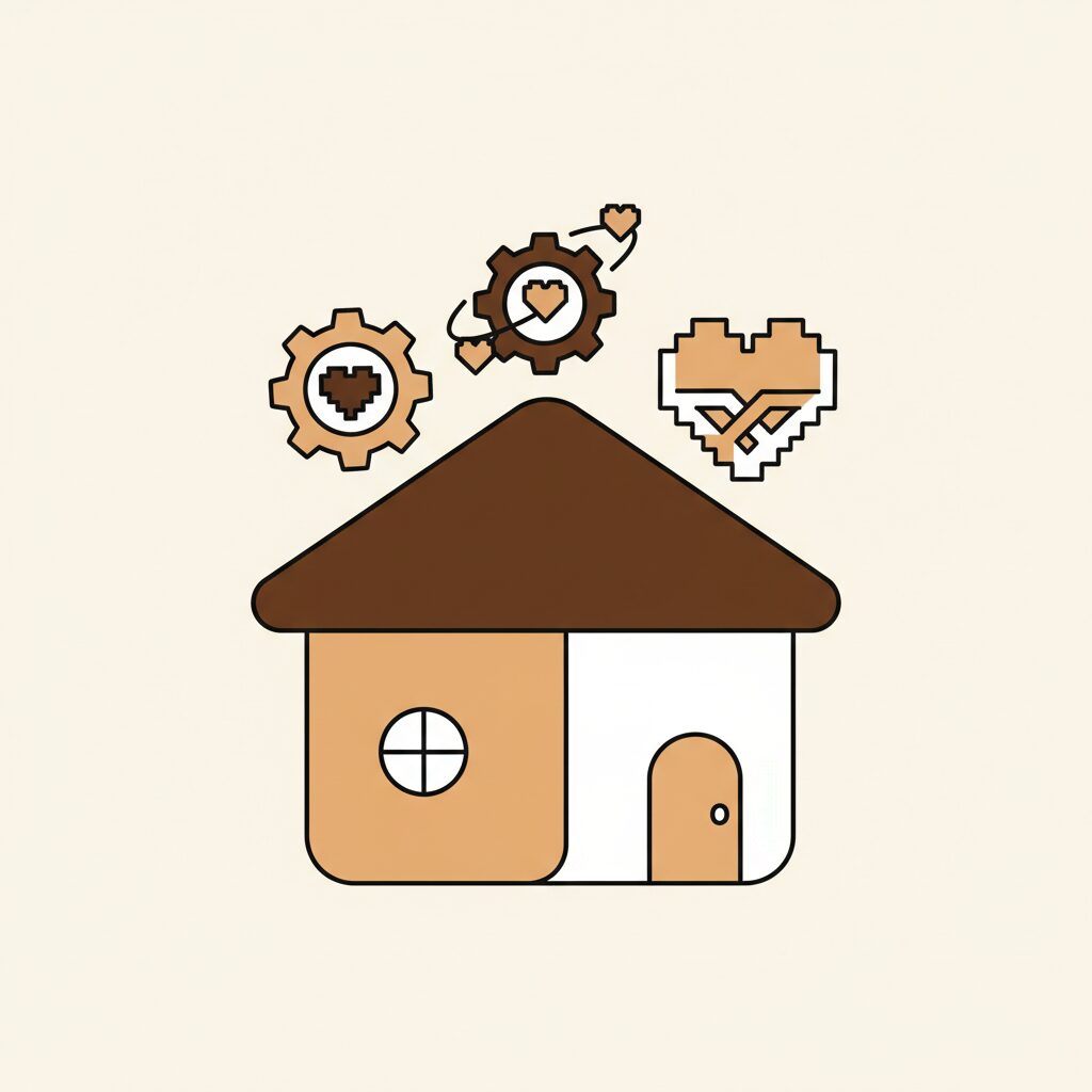 Família em conversa sobre valores e tecnologia na sala