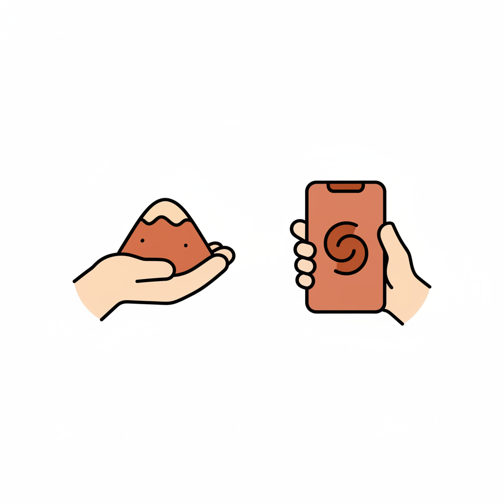 아이가 공원에서 모래를 가지고 놀고 있는 모습