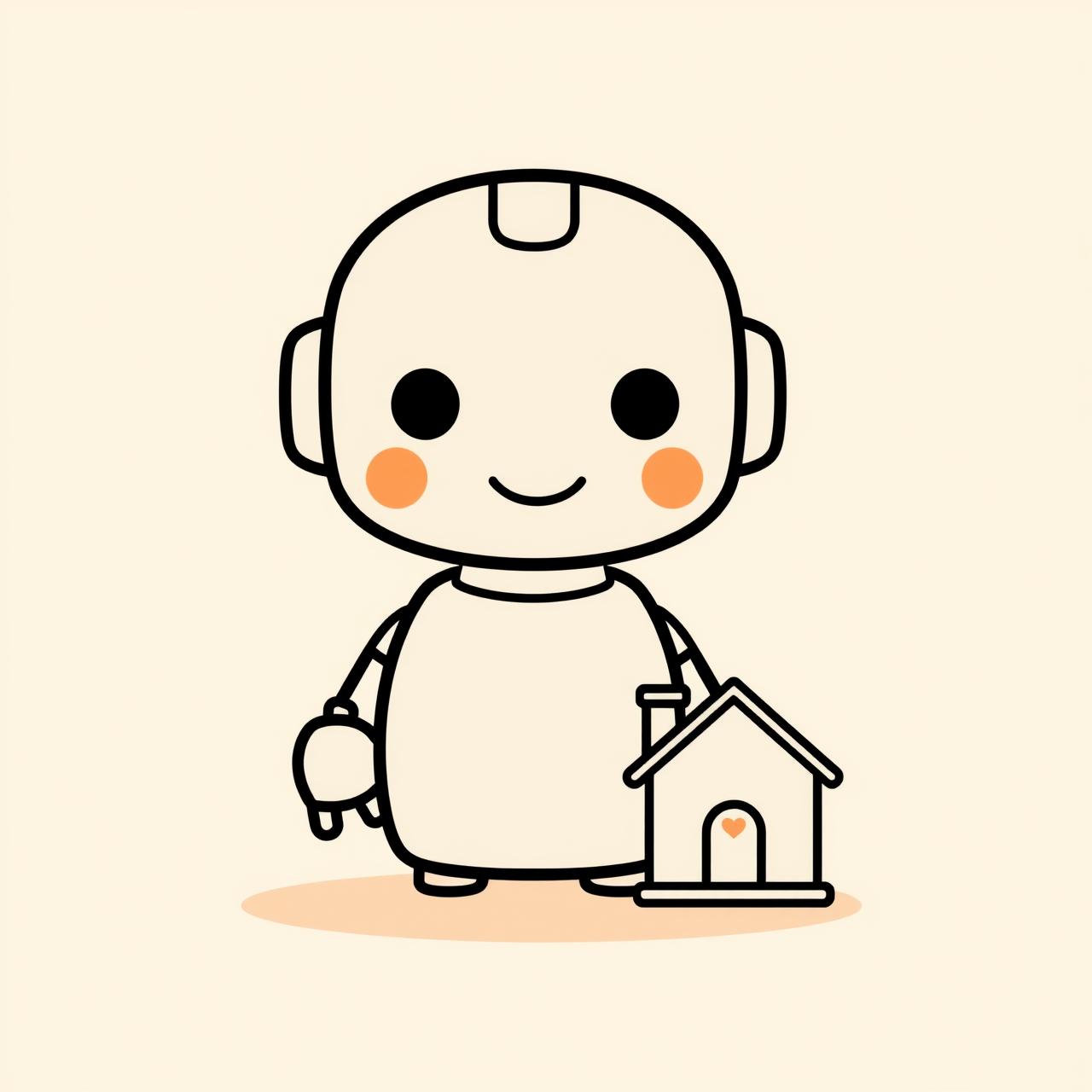 Robot humanoid AI di ruang keluarga, simbol masa depan anak-anak.