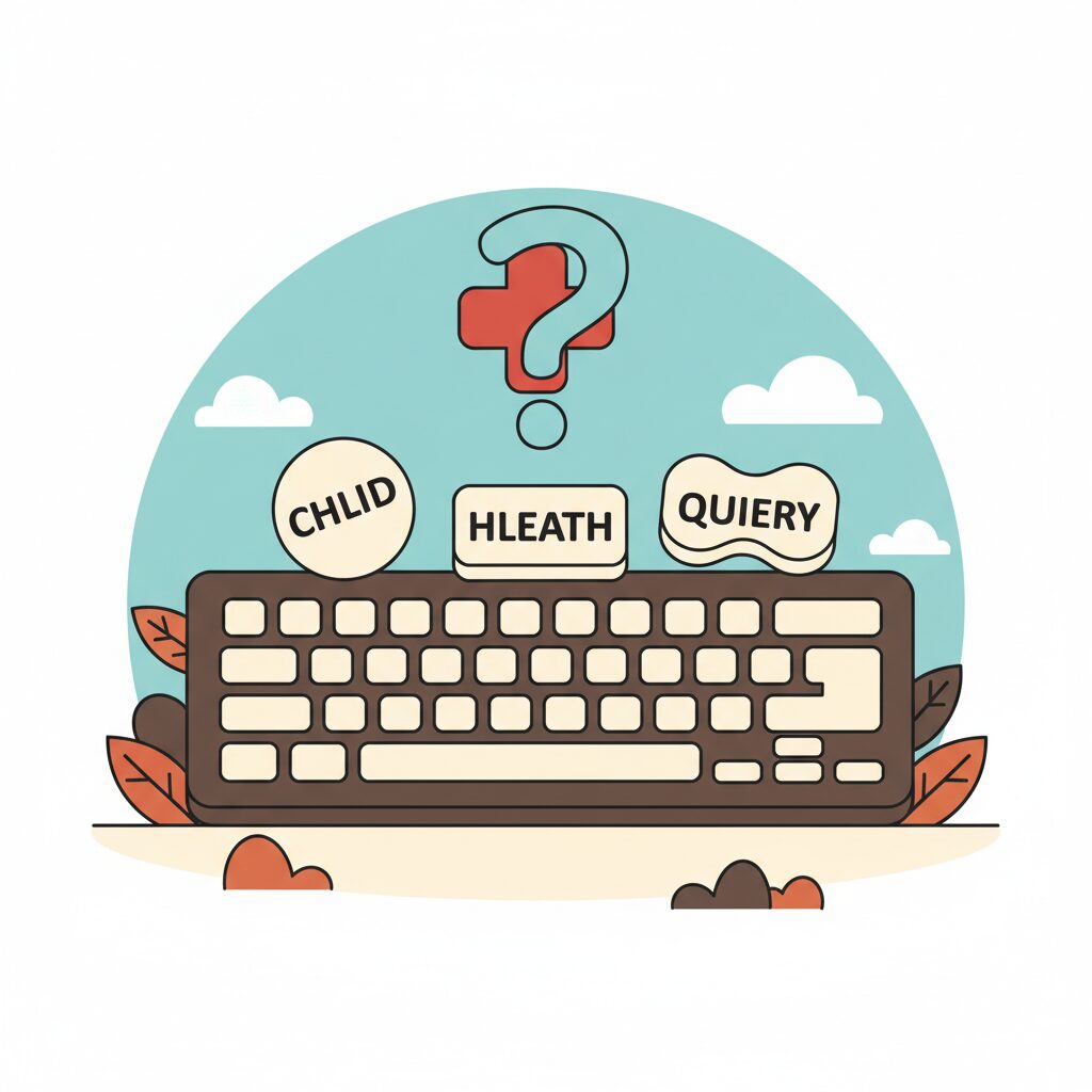 어린이가 스마트폰에 오타를 입력하는 모습