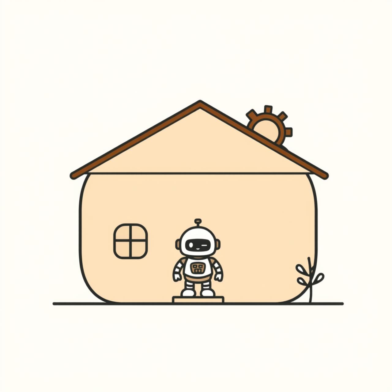 Gia đình cùng khám phá robot người máy trong phòng khách hiện đại