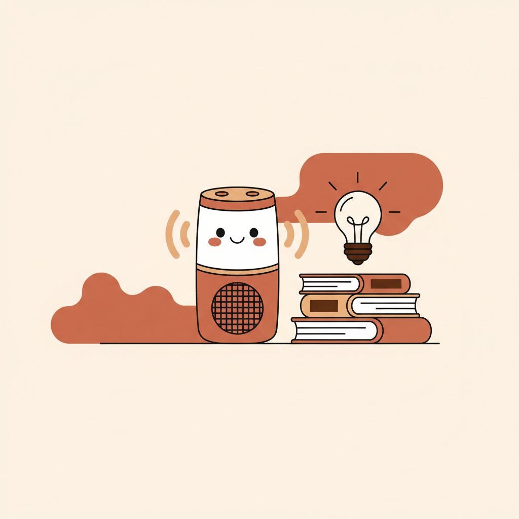 아이들이 스마트 스피커와 상호작용함