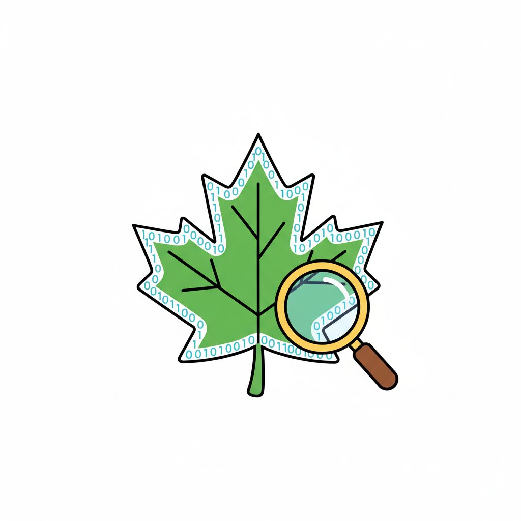 親子が公園で葉っぱを調べる