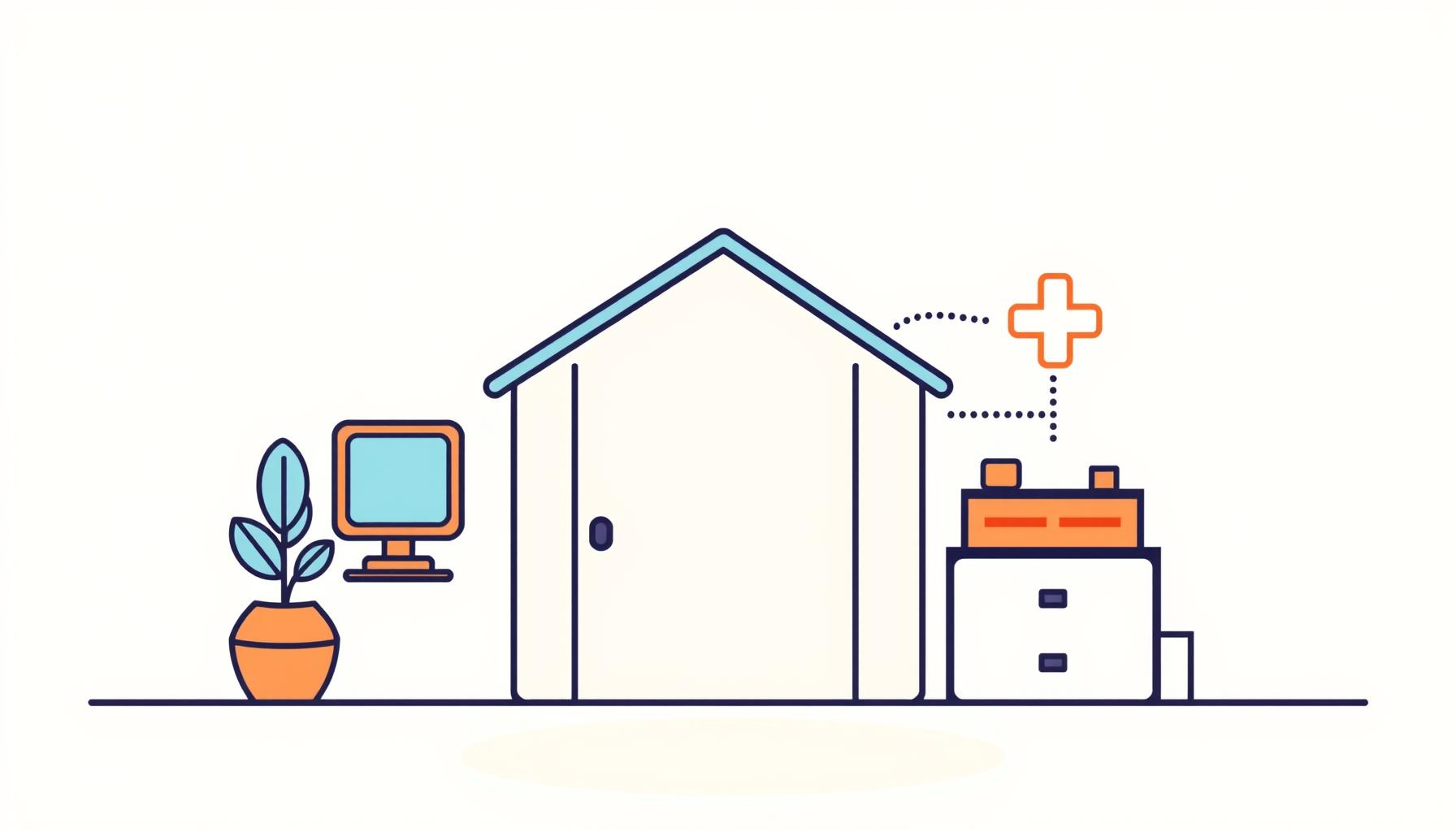 أب يستخدم جهاز لوحي للاستشارة الطبية عن بعد بينما يحتضن طفله المريض