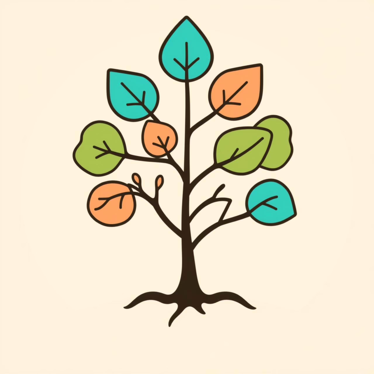 Anak menunjuk storyboard di kertas warna-warni