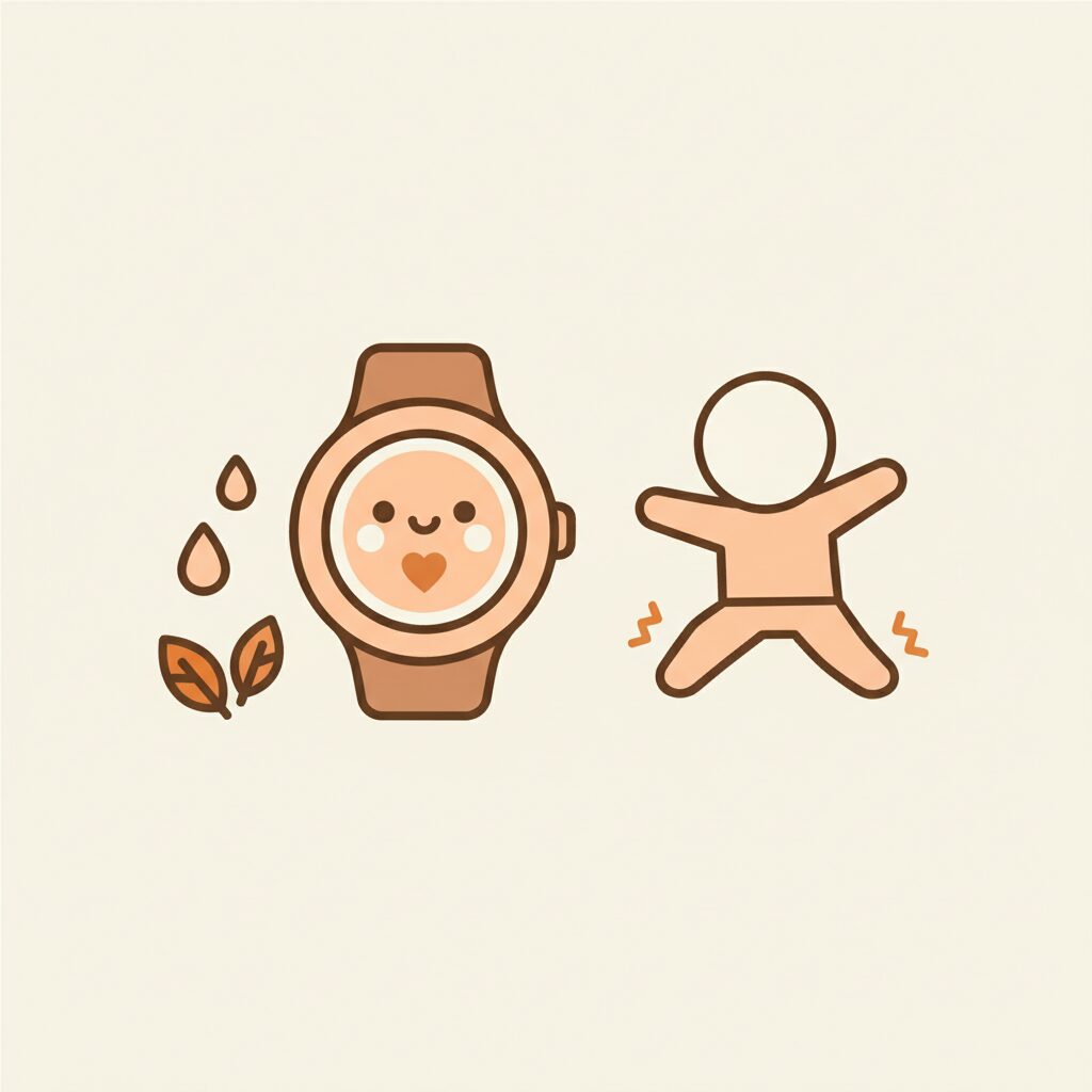 Criança usando wearable no pulso enquanto brinca