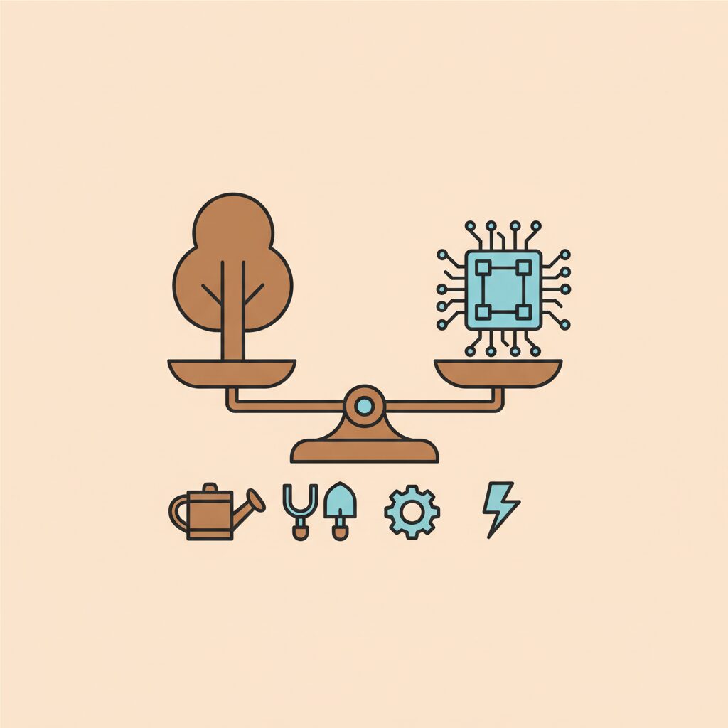 Enfant jouant dehors alors qu'un adulte regarde son téléphone