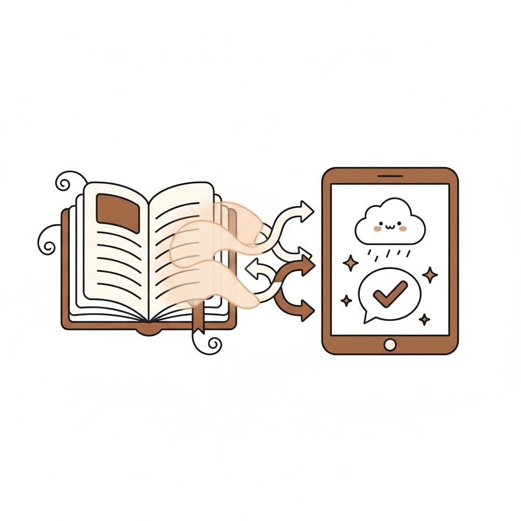 Anak menggunakan AI untuk mencari informasi tentang laut