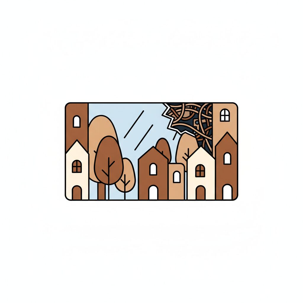 歴史的な建物と現代技術のコントラスト