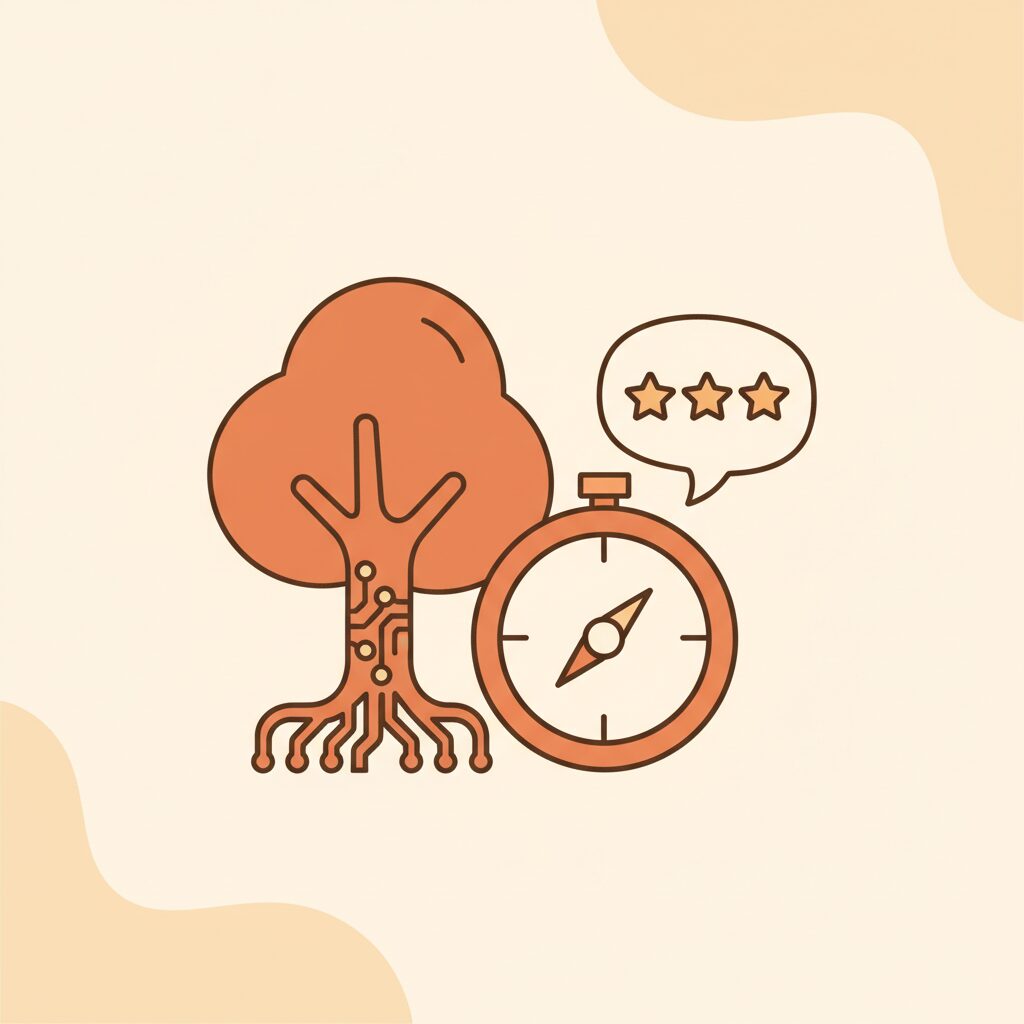 가족이 함께 앉아 디지털 기기 사용 규칙을 토론하는 모습