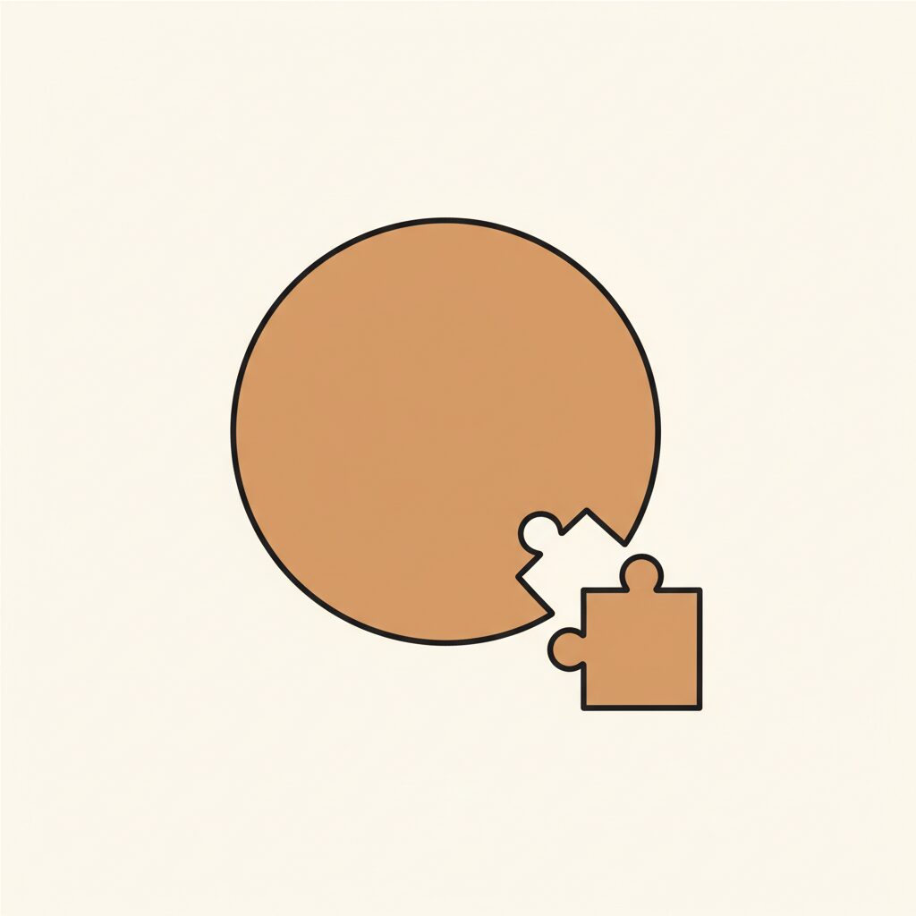Child stuck solving puzzle with encouraging parent