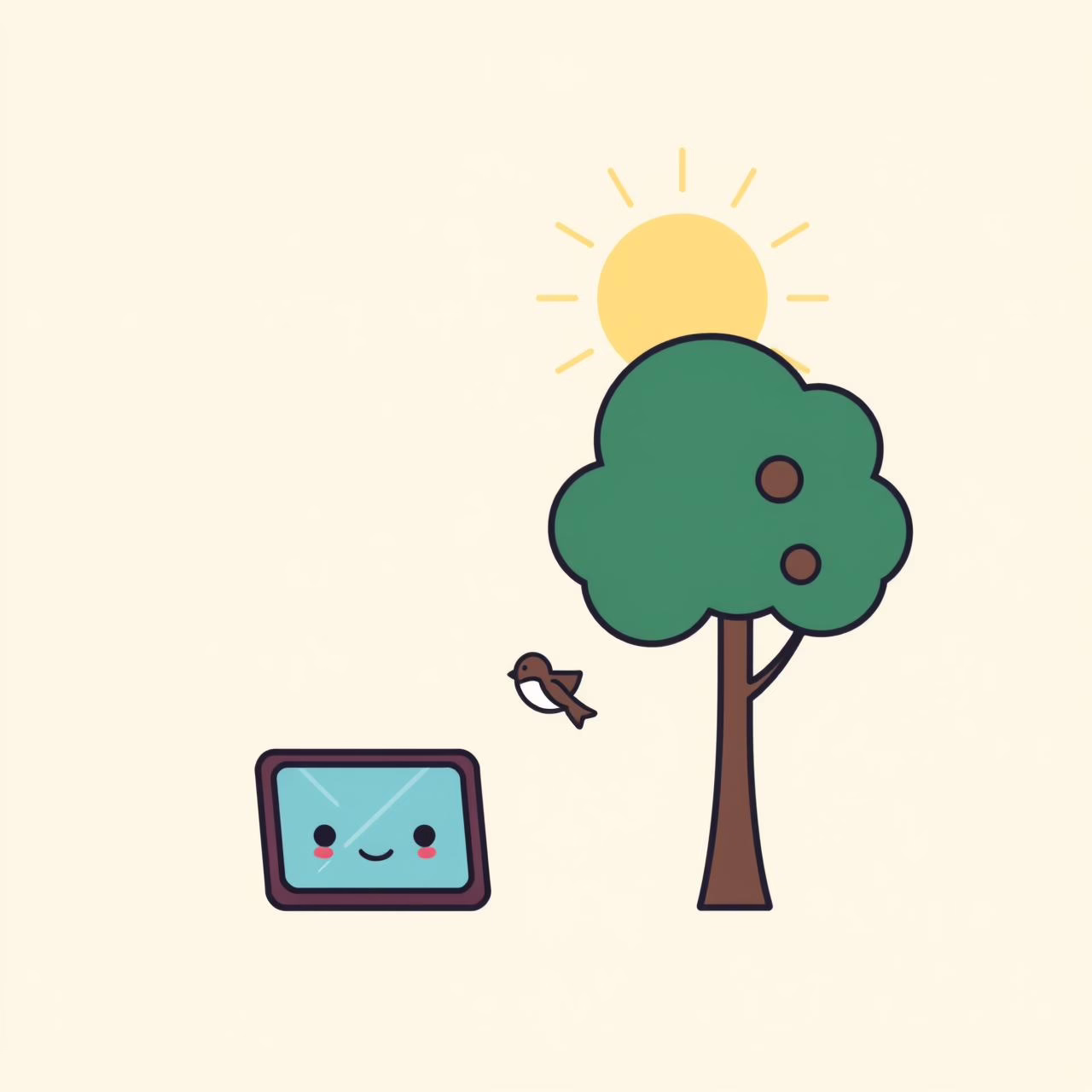 balanced learning environment with books and tablets for children