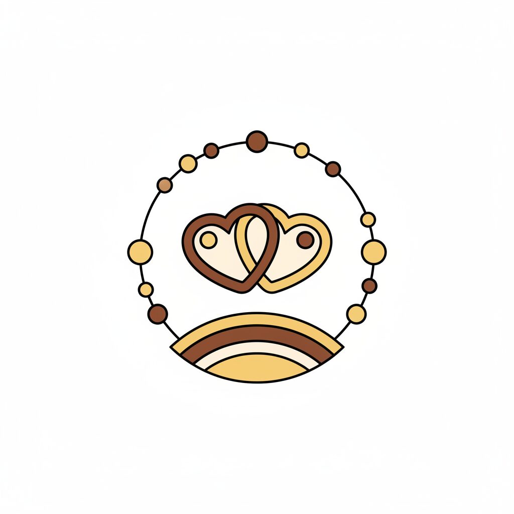 노을 지는 하늘을 배경으로 서로를 마주보는 가족의 실루엣