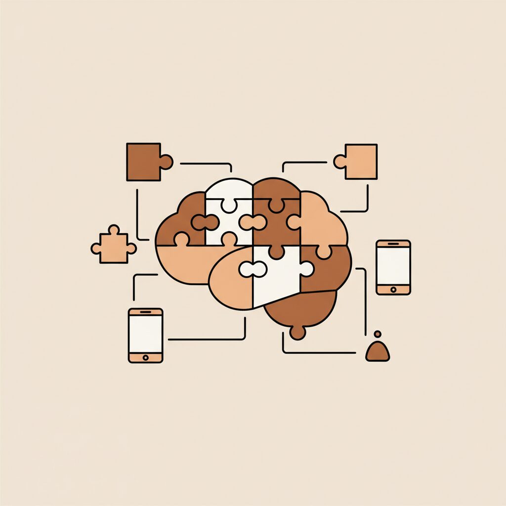 親子でタブレットを見ながら話し合う様子