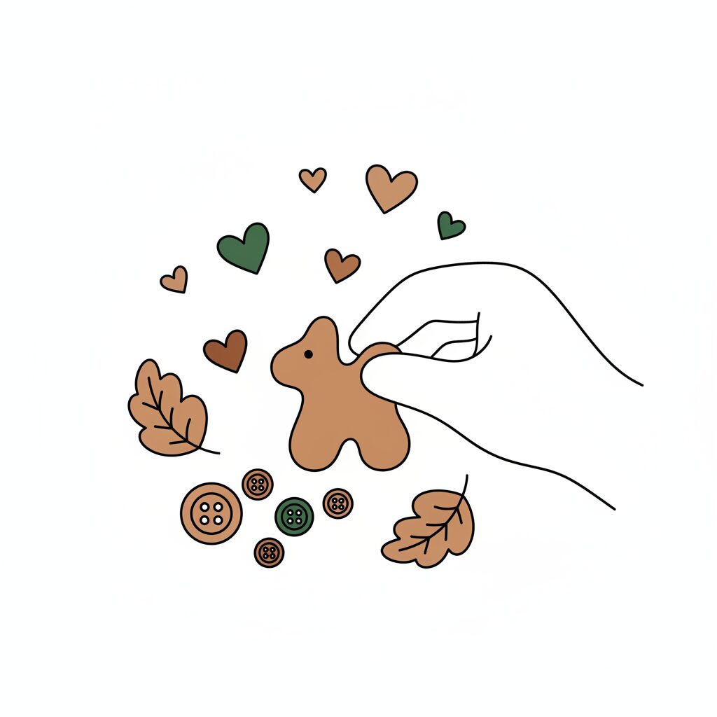 Niño creando con materiales naturales como arcilla y hojas