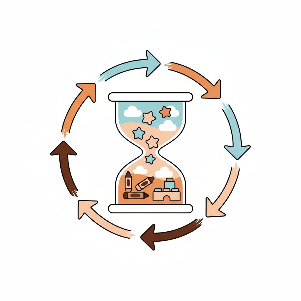 Niño y padre creando juntos con herramientas digitales y materiales artísticos