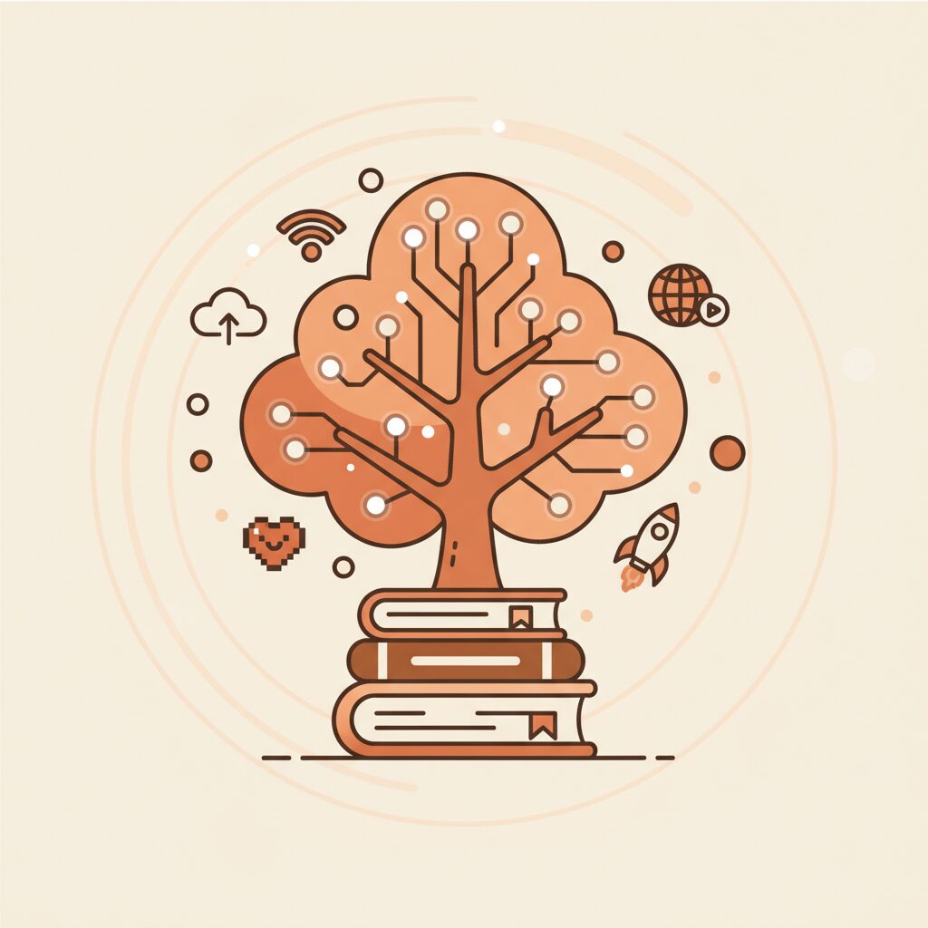 Fille utilisant une tablette avec interface IA