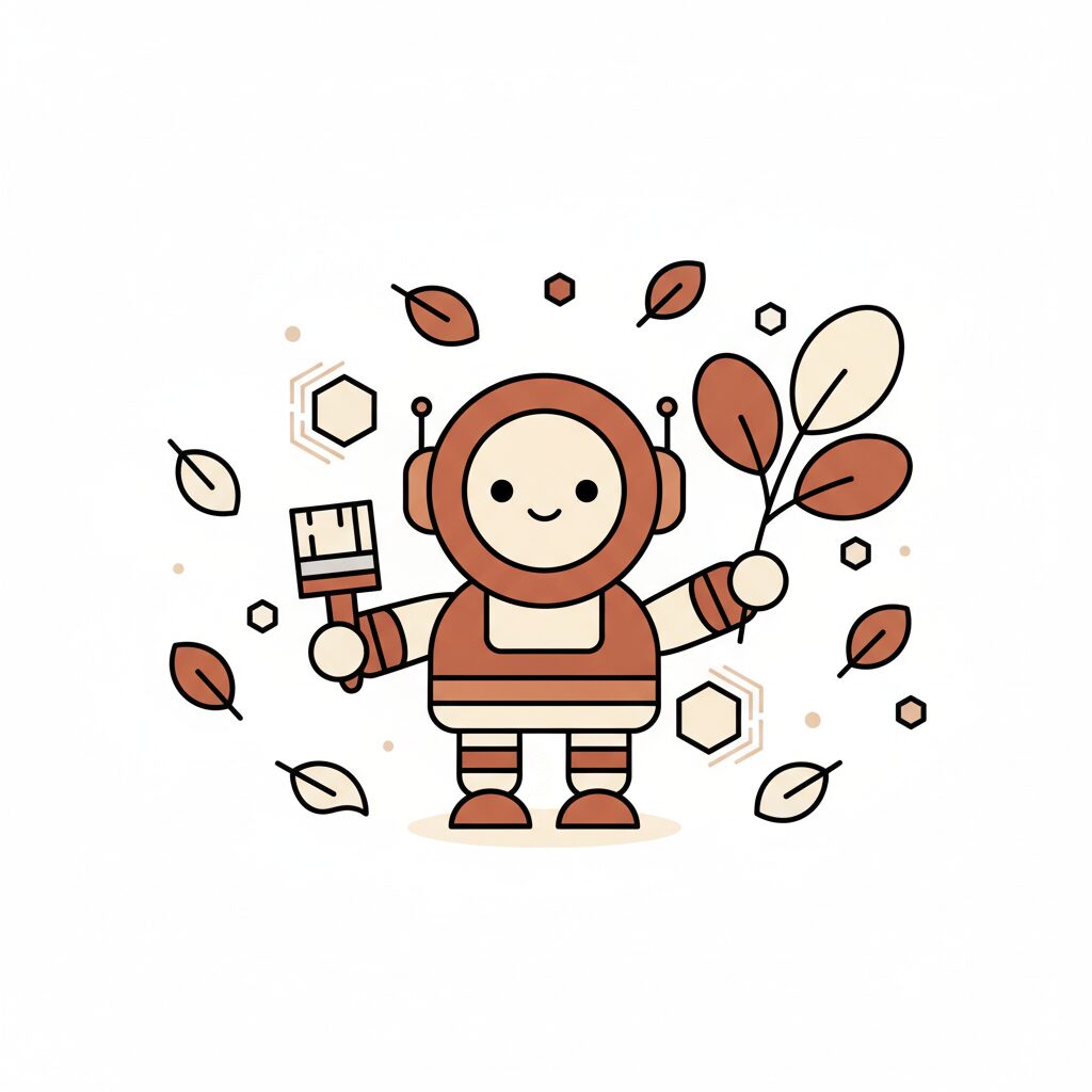 Seorang anak menggunakan aplikasi kreatif dengan bantuan orang tua