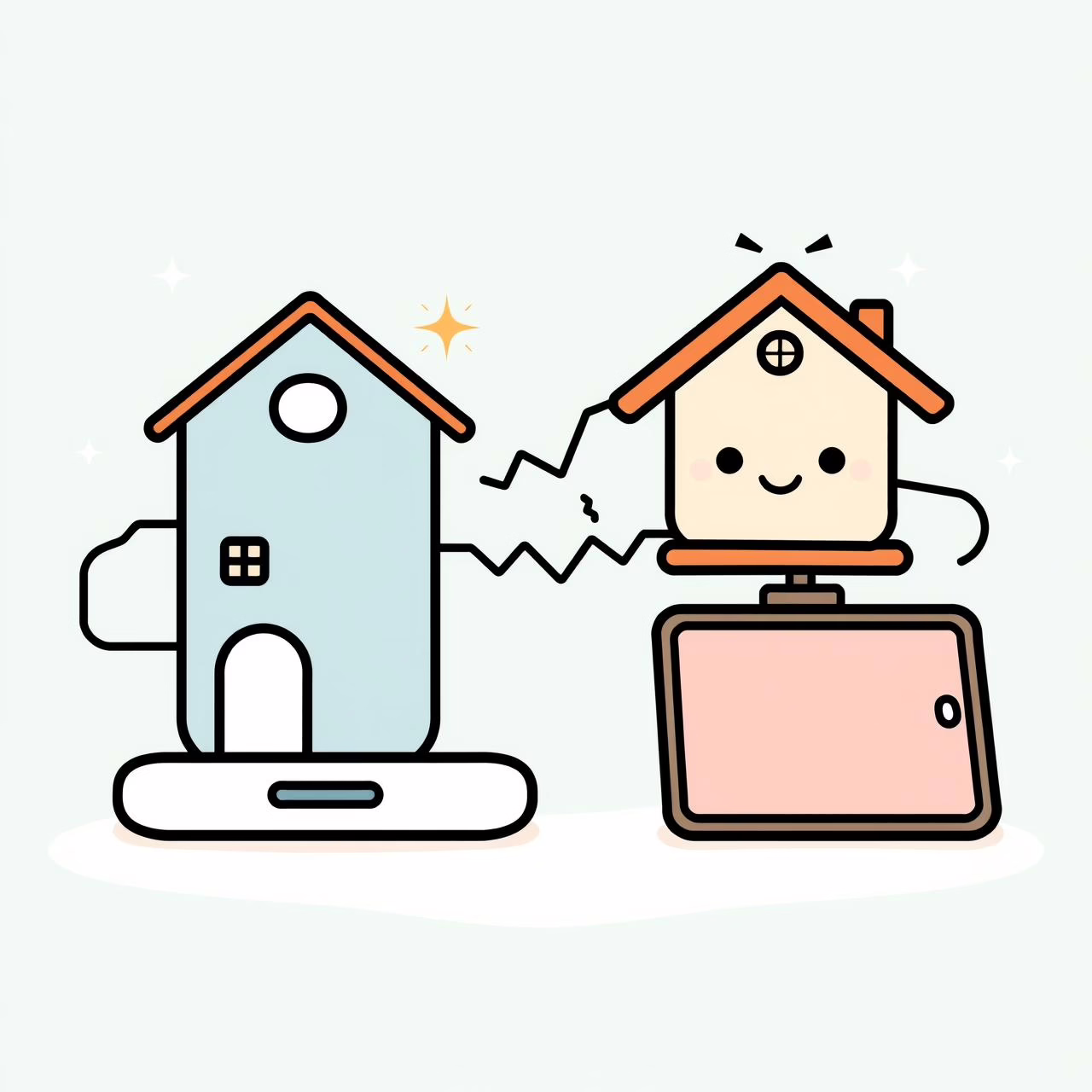 Family gathered around showing AI technology