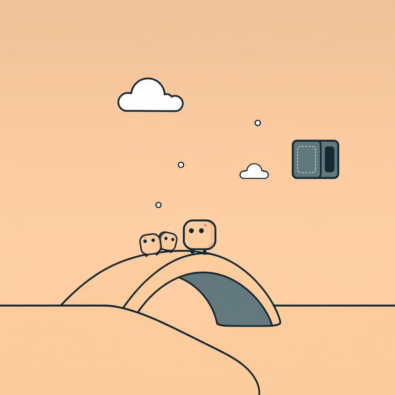 Família curiosa observando tecnologia do futuro