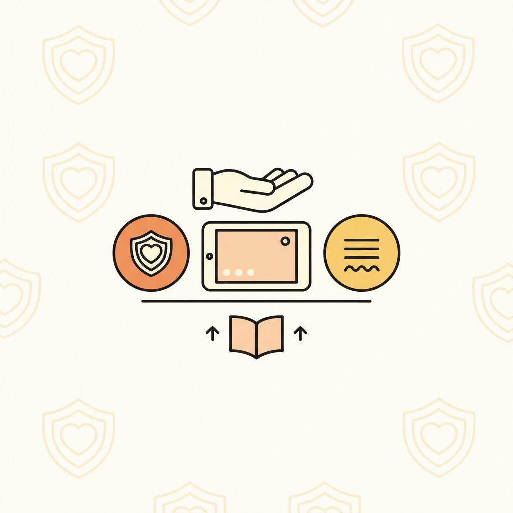 親子で気象衛星画像を見ながら会話する様子