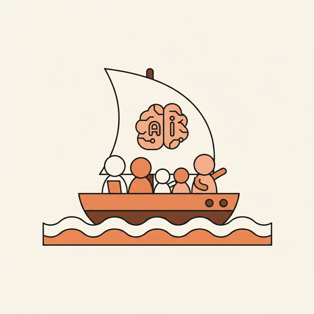 祖父母とデジタル家系図を作成する家族