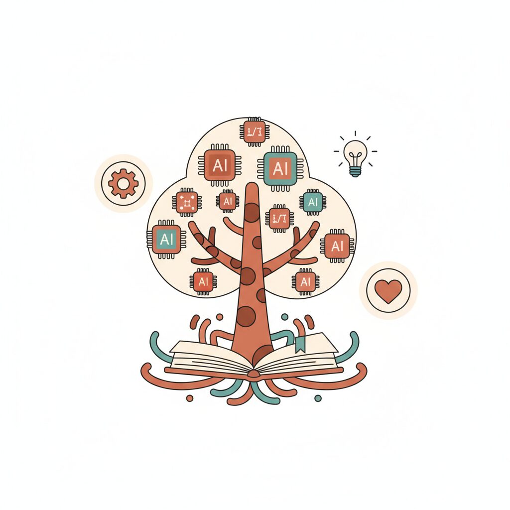 子供がタブレットでAI教育アプリを使っている様子