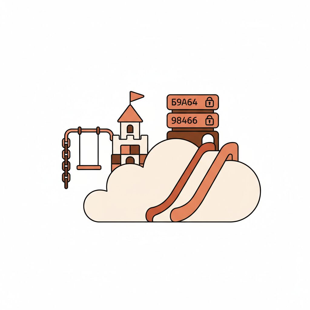 Children playing on playground equipment