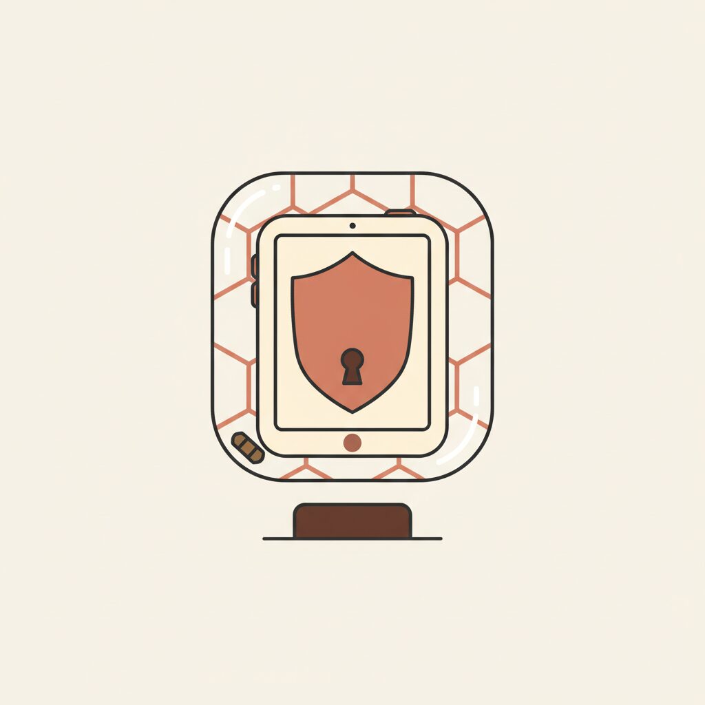 Parent and child using tablet together