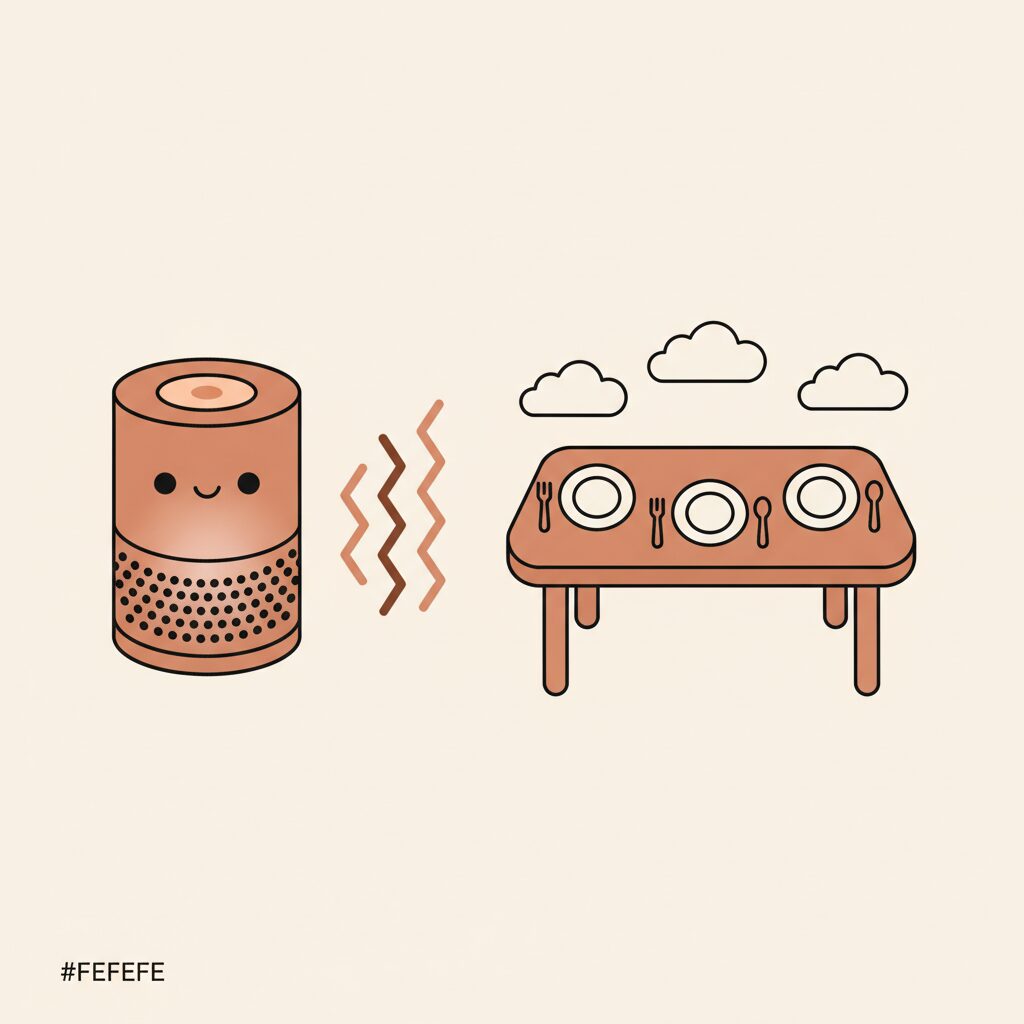 家族がAIについて語り合う様子