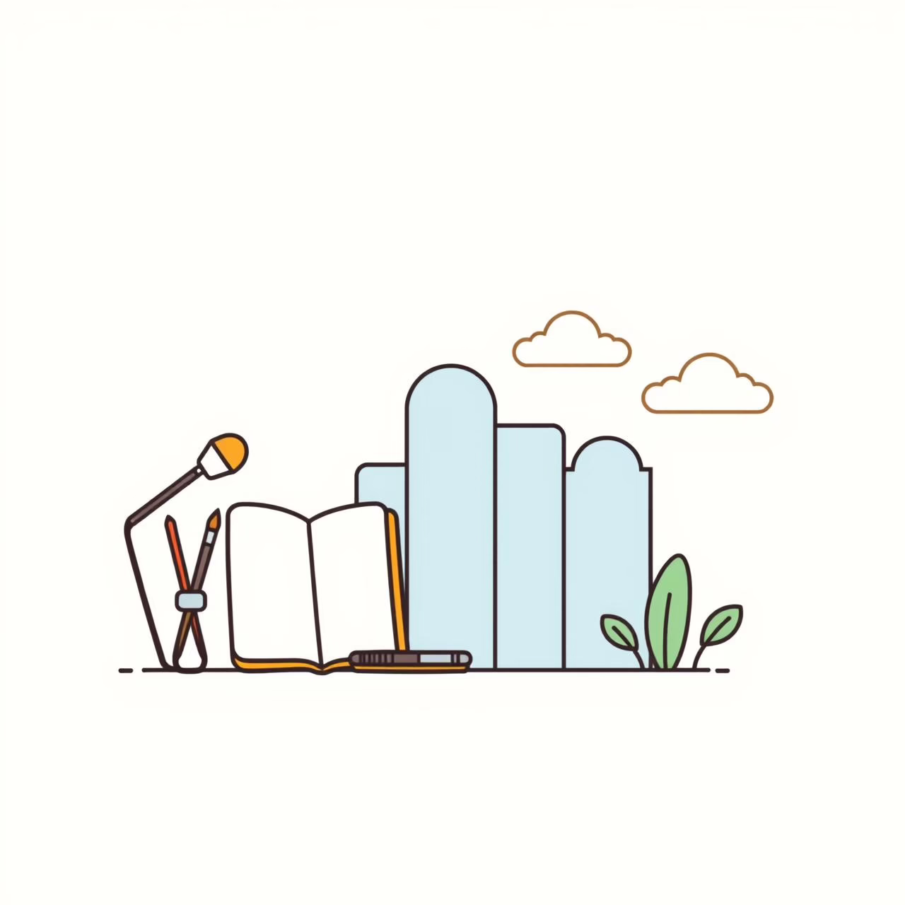 子どもが未来のオフィス環境を想像しながら描いた創造的な絵