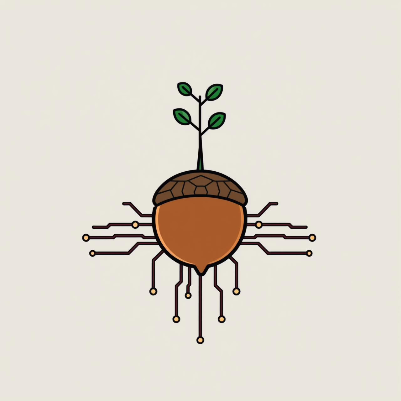 どんぐりと親子