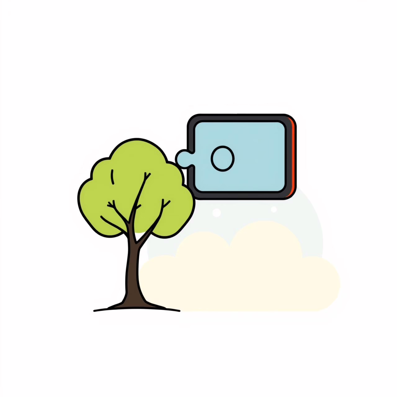 Ibu dan dua anak melihat dashboard energi pintar di dapur rumah