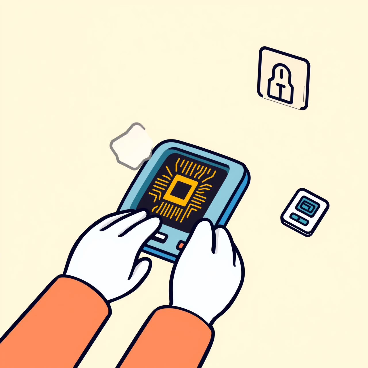 أب وابنته يعملان معًا على مجموعة إلكترونيات تعليمية على طاولة.