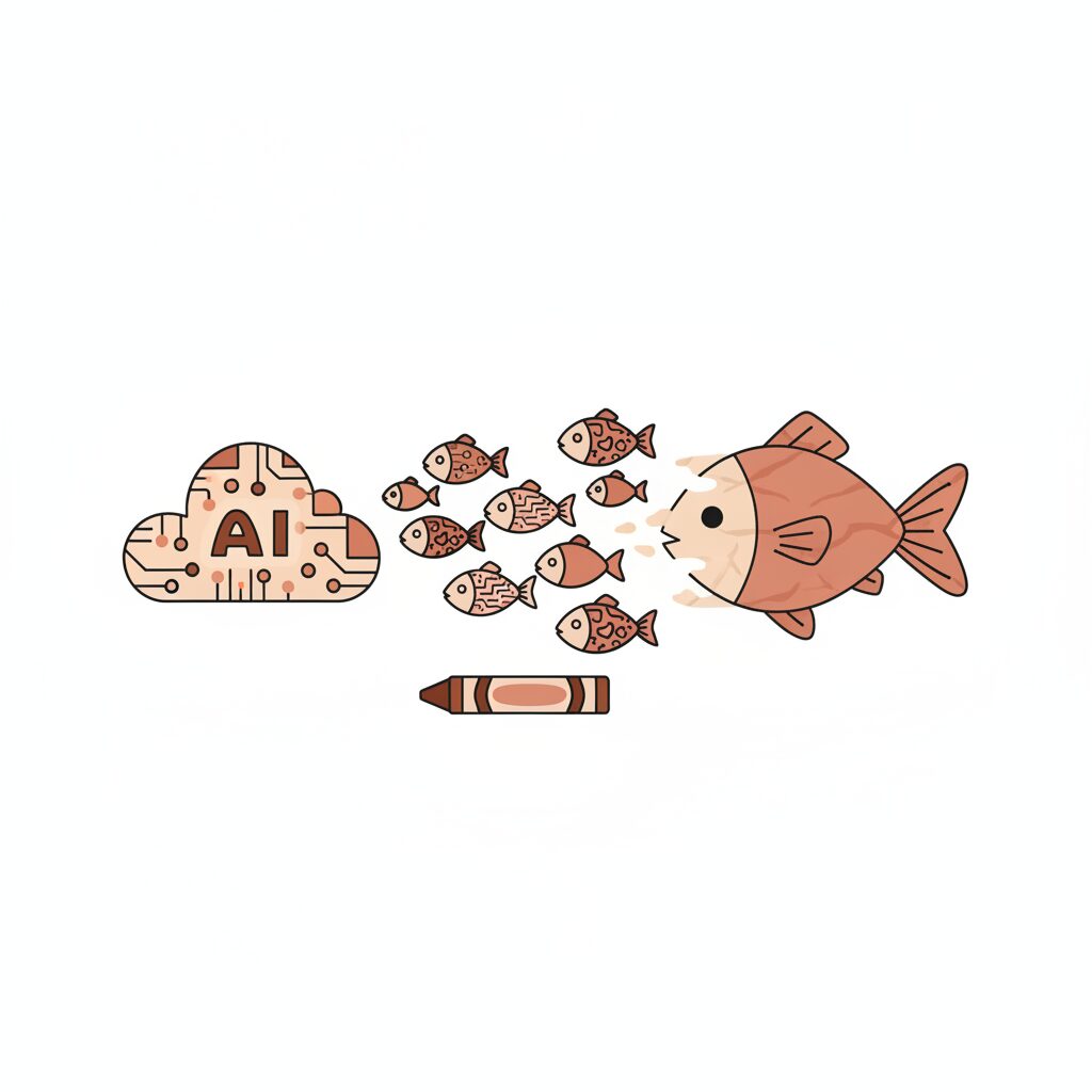 親子がタブレットでAIアートを楽しむ様子 明るい室内で笑顔