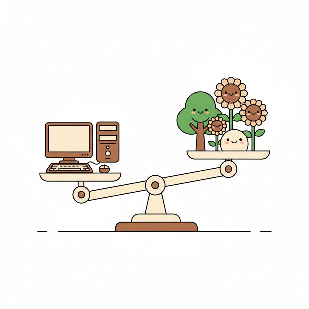 صورة توضيحية: كيف نحقق التوازن المطلوب بين الأجهزة الذكية واللعب في الهواء الطلق؟