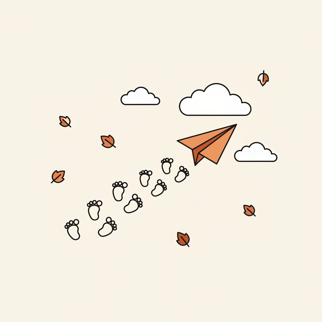 Family looking up at clouds together