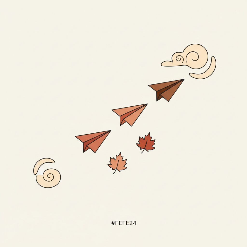 푸른 하늘을 배경으로 아이의 꿈을 상징하는 비행기 장난감