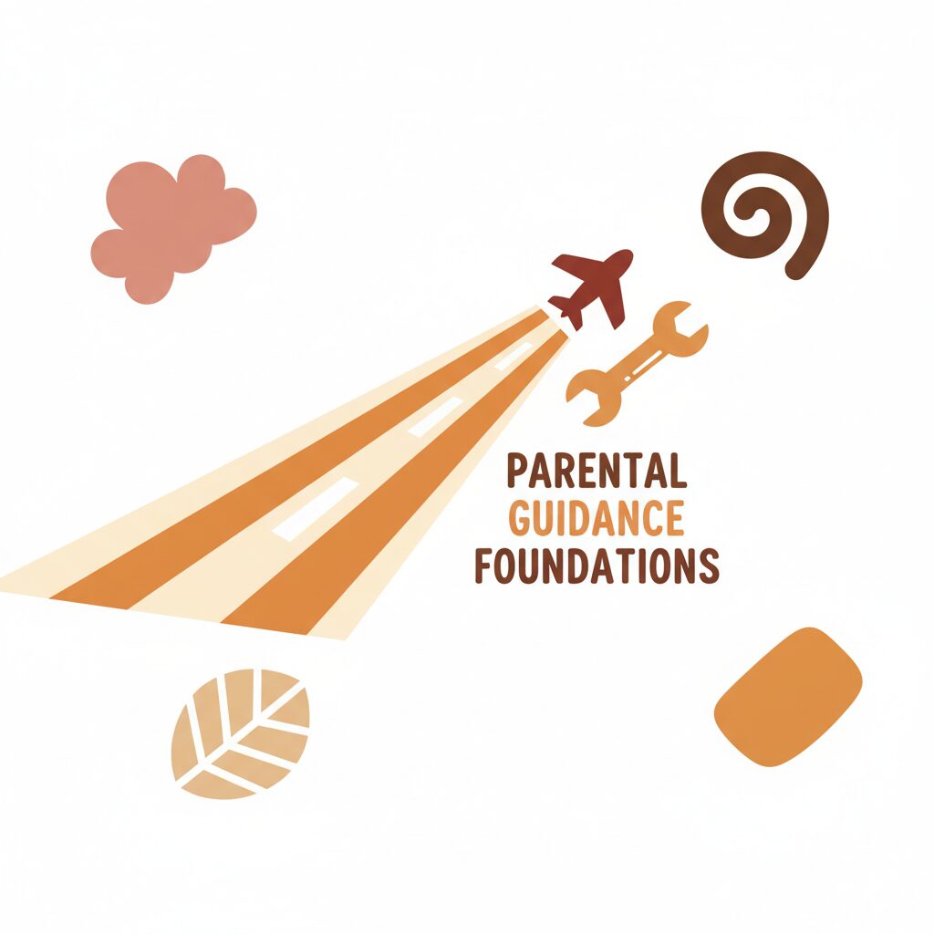 مدرج طيران مع عائلة تراقب