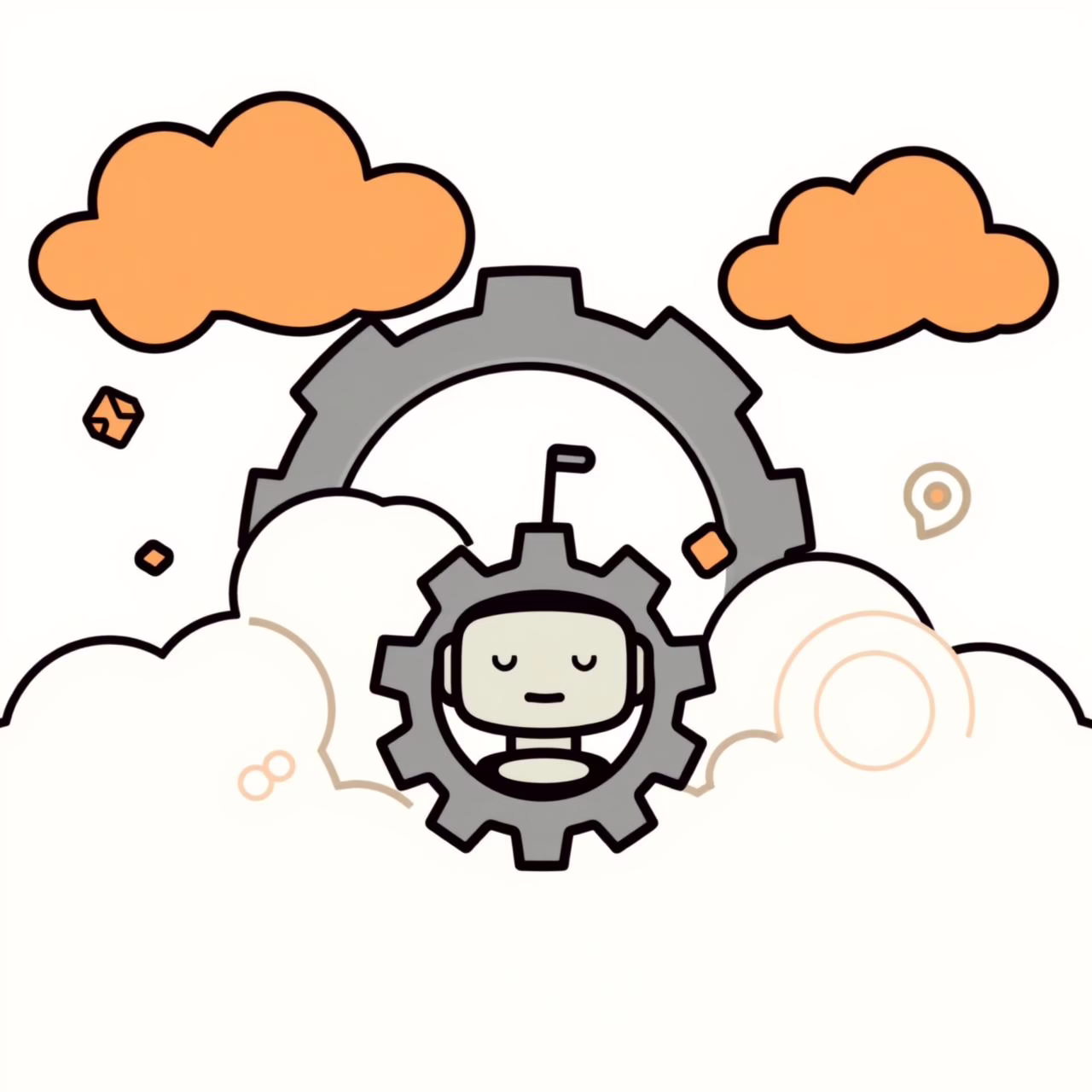 Ilustrasi grafik hijau-merah muda Salesforce di layar tipis