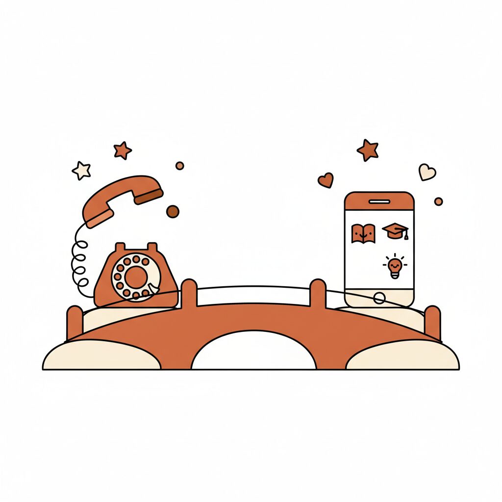 Familia compartiendo tiempo con tecnología