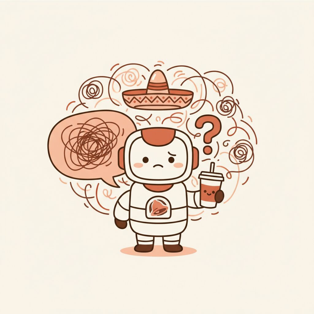 family looking amused at AI drive-thru screen