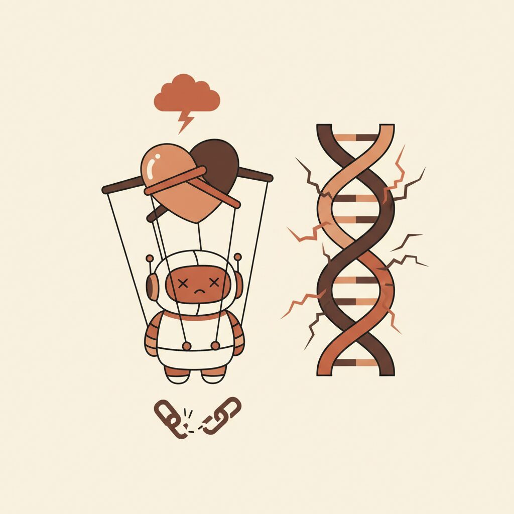 Silhouette d'enfant avec flux de données brillants autour de la tête